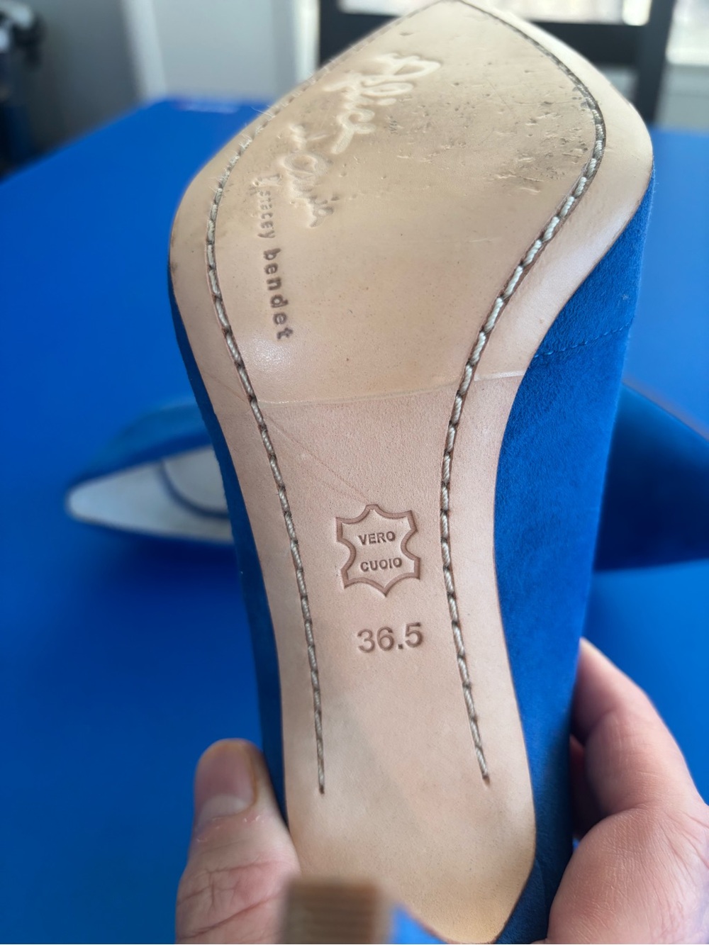 Alice + Olivia Dina Blue Suede Pointed Toe Stiletto Pumps EU 36.5 - Picture 3 of 5